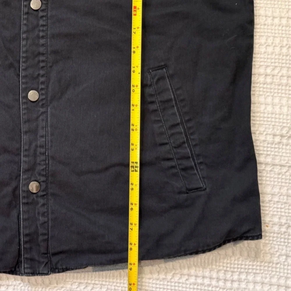Quiksilver men's‎ dark wash denim fleece lined chest pocket Jacket  - Large